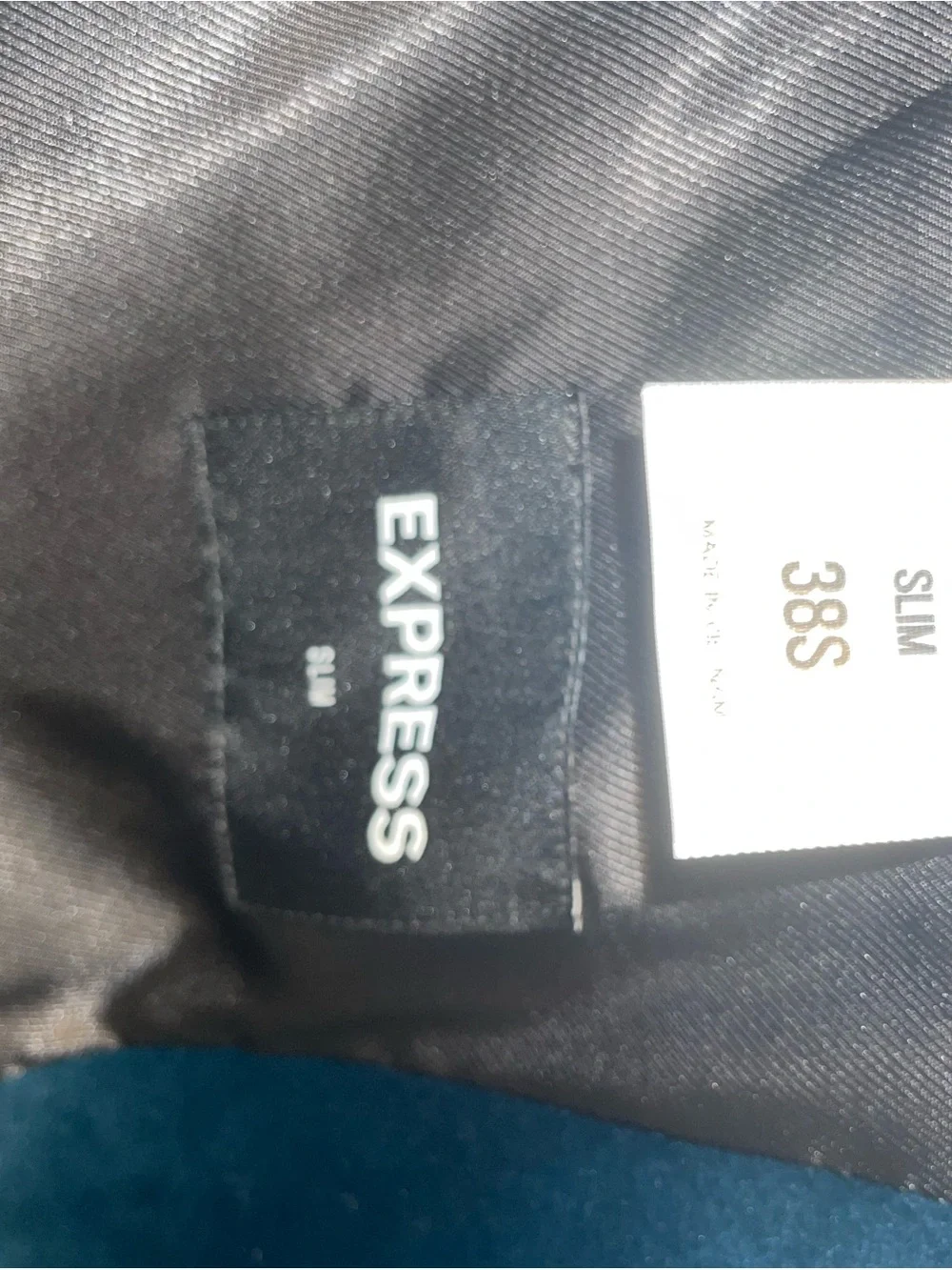 Express Teal Velvet Single-Button Blazer/Tux